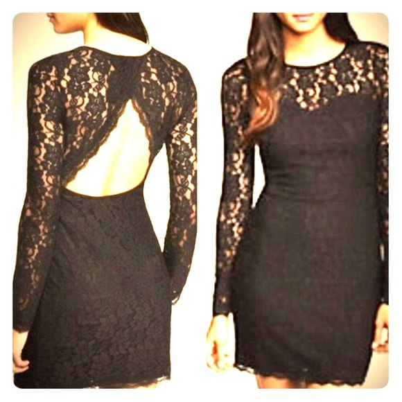 Express Dresses & Skirts - Backless black lace dress